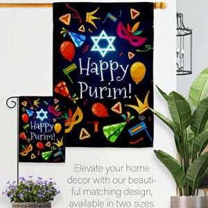 Ornament Collection Happy Purim Garden Flag Celebration House Decoration Banner Small Yard Gift Double-Sided, Made in USA