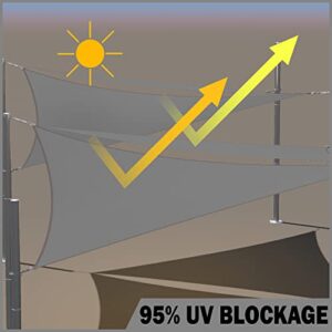 ShadeMart 14' x 14' Grey Square Waterproof Sun Shade Sail Canopy Awning, 95% UV Blockage & Water Resistant smTADS14, Outdoor Backyard Patio Garden Carport - We Make Custom Size