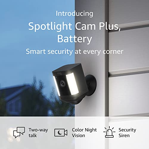 Introducing Ring Spotlight Cam Plus, Battery | Two-Way Talk, Color Night Vision, and Security Siren (2022 release) - Black