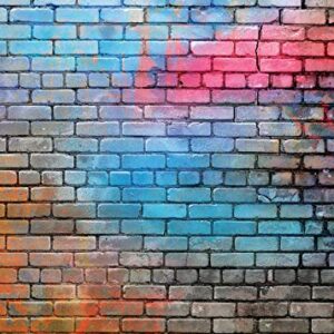 AIIKES 7x5FT Colorful Brick Wall Photo Backdrop 80's Hip Hop Disco Baby Birthday Wedding Graduation Themed Party Photography Background Fashion Decor Studio Photo Booth 11-502