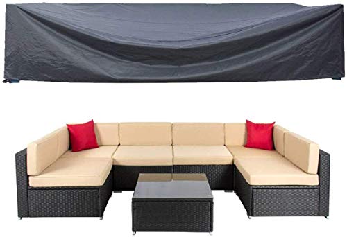 Patio Furniture Set Cover Outdoor Sectional Sofa Set Covers Waterproof Outdoor Dining Table Chair Set Cover Heavy Duty 128" L x 83" W x 28" H