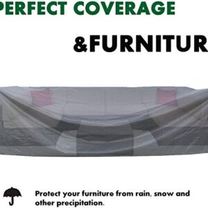 Patio Furniture Set Cover Outdoor Sectional Sofa Set Covers Waterproof Outdoor Dining Table Chair Set Cover Heavy Duty 128" L x 83" W x 28" H