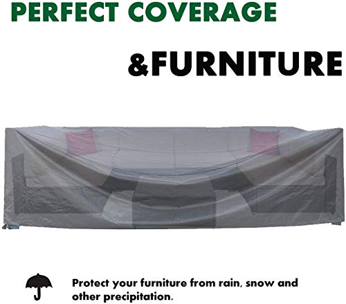 Patio Furniture Set Cover Outdoor Sectional Sofa Set Covers Waterproof Outdoor Dining Table Chair Set Cover Heavy Duty 128" L x 83" W x 28" H