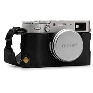 megagear mg1894 ever ready genuine leather camera half case compatible with fujifilm x100v – black