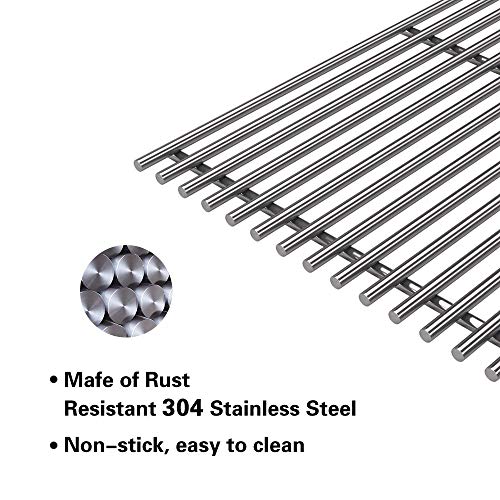 Htanch SF1593(3-Pack) 16 1/4" Stainless Steel Cooking Grates Grid for Backyard BY12-084-029-98, BY13-101-001-13, BY14-101-001-04, Uniflame GBC1059WB, GBC1059WB-C, GBC1059WE-C, GBC1069WB-C, GBC1143W-C