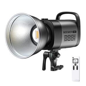 neewer upgraded cb60 70w led video light, continuous lighting with 5600k daylight/cri 97+/tlci 97+/9000lux@1m/bowens mount&2.4g wireless remote for studio/outdoor photography/youtube videos (gray)