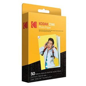 Kodak 2"x3" Premium Zink Photo Paper (50 Sheets) Compatible with Kodak Smile, Kodak Step, PRINTOMATIC, 50 count (Pack of 1)