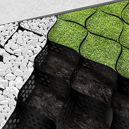 Sfcddtlg 9.8x16.4 FT 160 sq ft Gravel Ground Grid-2Inch Thick Expansion Foldable Geo Grid Driveway Stabilization Grids-Geocell Ground Grid for Landscaping Parking Lots Garden