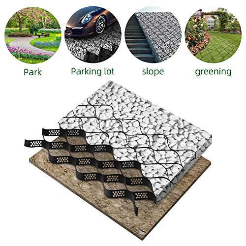 Sfcddtlg 9.8x16.4 FT 160 sq ft Gravel Ground Grid-2Inch Thick Expansion Foldable Geo Grid Driveway Stabilization Grids-Geocell Ground Grid for Landscaping Parking Lots Garden