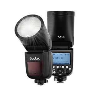 Godox V1C Camera Flash Speedlight Round Head Wireless 2.4G Compatible with Canon EOS Series 1500D 3000D 5D Mark ll/LLL/IV 6D Mark II 7D Mark II 70D 77D 80D for Wedding Portrait Studio Photography