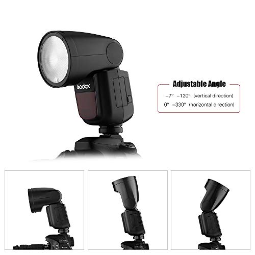 Godox V1C Camera Flash Speedlight Round Head Wireless 2.4G Compatible with Canon EOS Series 1500D 3000D 5D Mark ll/LLL/IV 6D Mark II 7D Mark II 70D 77D 80D for Wedding Portrait Studio Photography