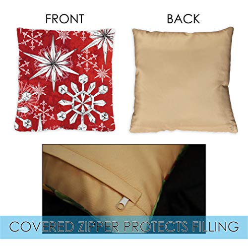 Toland Home Garden Snowflake Salutations 18 x 18 Inch Indoor, Pillow, Case (2-Pack)