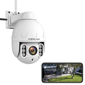 FOSCAM SD4 2k 4MP Outdoor Security Camera, 5G/2.4GHz WiFi PTZ IP Surveillance Camera with 4X Optical Zoom, Smart AI Human Detection, 2-Way Audio, 165ft Night Vision, CMOS Image Sensor, IP66