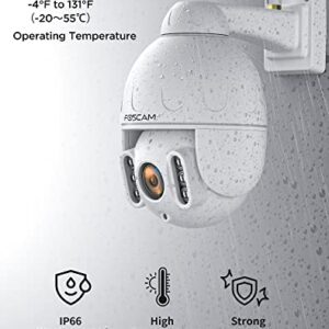 FOSCAM SD4 2k 4MP Outdoor Security Camera, 5G/2.4GHz WiFi PTZ IP Surveillance Camera with 4X Optical Zoom, Smart AI Human Detection, 2-Way Audio, 165ft Night Vision, CMOS Image Sensor, IP66