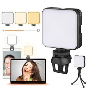 video conference lighting kit, laptop light, webcam lighting with clip, zoom light for laptop computer, zoom meeting, remote working, streaming and self broadcasting, vlogging(dimmable & rechargeable)