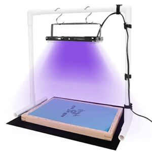 pilleay led uv exposure unit for screen printing, screen printing lamp, led exposure unit for screen printing with black fabric and light stand for screen printing exposing and cyanotypes，20w