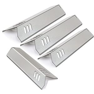 plowo stainless steel heat plate shield gas replacement for dyna-glo dgf510sbp, backyard by13-101-001-13, uniflame gbc1059wb, bhg grill models, 4-pack bbq burner covers flame tamer, 15” x 3 13/16”