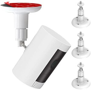 3 pack adhesive wall mount compatible with stick up cam/indoor cam/battery cam,ceiling mounting kit for plug-in hd security camera mount 2 ways installation vhb stick on or screws