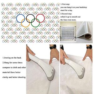 7x5ft Olympic Sport Backdrop Olympic Rings International Banner Photography Backdrops Countries for Classroom Garden Grand Opening Sports Clubs Party Events Decorations Photo Background Vinyl