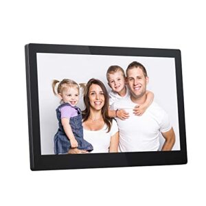 dragon touch classic 15 digital picture frame, 15.6” fhd touch screen wifi digital photo frame instant share photos and videos via app, email, cloud, wall mountable, portrait and landscape