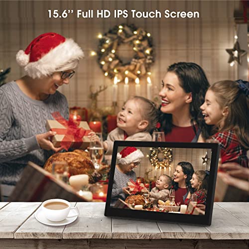 Dragon Touch Classic 15 Digital Picture Frame, 15.6” FHD Touch Screen WiFi Digital Photo Frame Instant Share Photos and Videos via App, Email, Cloud, Wall Mountable, Portrait and Landscape