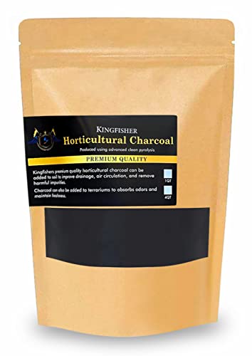 Organic Horticultural Charcoal & Terrarium Charcoal | Charcoal for Plants | Pure Hardwood Charcoal for Planting and Gardening | (1 Quart)