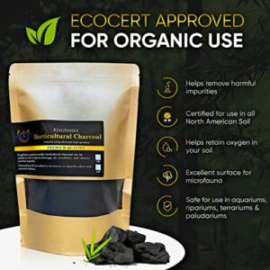 Organic Horticultural Charcoal & Terrarium Charcoal | Charcoal for Plants | Pure Hardwood Charcoal for Planting and Gardening | (1 Quart)