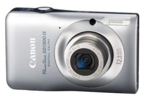 canon powershot sd1300 is 12.1 mp digital camera with 4x wide angle optical image stabilized zoom and 2.7-inch lcd (silver)