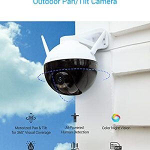 EZVIZ Outdoor Camera Pan/Tilt/Zoom, 360° Visual Coverage, 1080P WiFi Security Cam, IP65 Waterproof, Color Night Vision, AI-Powered Person Detection, Support MicroSD Card up to 256GB | C8C