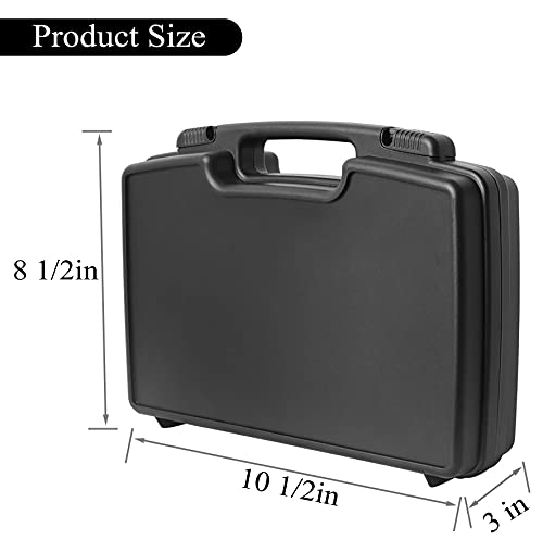 AOOCY Small Hard Carrying Case with Pluck Foam Interior for iPhone, GoPro, Camera, and More- 10.5 x 8.5 x 3 Inches, Black (10.5 x 8.5 x 3 Inches)