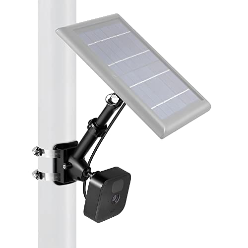 Wasserstein 2-in-1 Universal Pole Mount for Camera & Solar Panel Compatible with Wyze, Blink, Ring, Arlo, Eufy Camera (Black) - Mount Only, Solar Panel and Camera Not Included