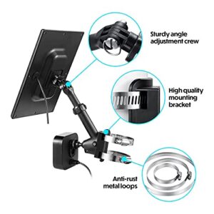 Wasserstein 2-in-1 Universal Pole Mount for Camera & Solar Panel Compatible with Wyze, Blink, Ring, Arlo, Eufy Camera (Black) - Mount Only, Solar Panel and Camera Not Included