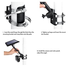 Wasserstein 2-in-1 Universal Pole Mount for Camera & Solar Panel Compatible with Wyze, Blink, Ring, Arlo, Eufy Camera (Black) - Mount Only, Solar Panel and Camera Not Included