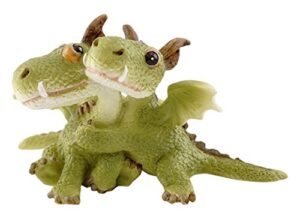 top collection miniature fairy garden and terrarium mini dragons hugging figurine, green