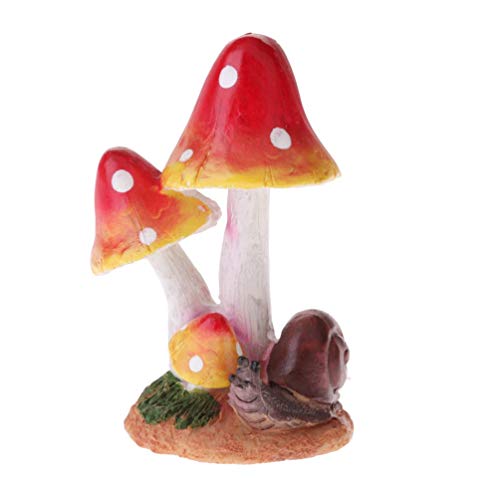 MUAMAX Miniature Mushrooms Snail Fairy Garden Mushroom Fairy Garden Accessories Small Mushroom Figurine Bonsai Craft Decro Micro Landscape Ornaments