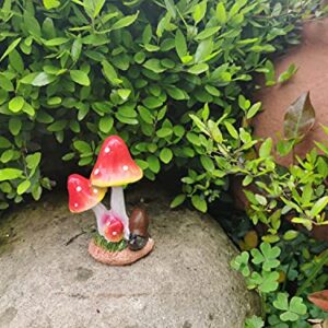 MUAMAX Miniature Mushrooms Snail Fairy Garden Mushroom Fairy Garden Accessories Small Mushroom Figurine Bonsai Craft Decro Micro Landscape Ornaments