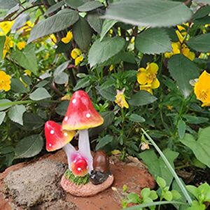 MUAMAX Miniature Mushrooms Snail Fairy Garden Mushroom Fairy Garden Accessories Small Mushroom Figurine Bonsai Craft Decro Micro Landscape Ornaments