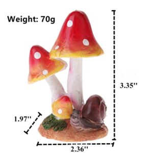 MUAMAX Miniature Mushrooms Snail Fairy Garden Mushroom Fairy Garden Accessories Small Mushroom Figurine Bonsai Craft Decro Micro Landscape Ornaments