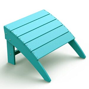 otsun adirondack ottoman for adirondack chair, footrest for lounge chair, premium hdpe all weather resistant for outdoor, porch, yard, garden, 23.6″ l x 21.7″ w x 15.3″ h, light blue