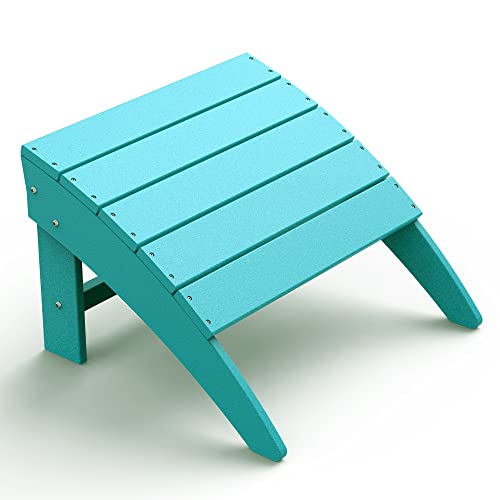 OTSUN Adirondack Ottoman for Adirondack Chair, Footrest for Lounge Chair, Premium HDPE All Weather Resistant for Outdoor, Porch, Yard, Garden, 23.6" L x 21.7" W x 15.3" H, Light Blue