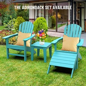 OTSUN Adirondack Ottoman for Adirondack Chair, Footrest for Lounge Chair, Premium HDPE All Weather Resistant for Outdoor, Porch, Yard, Garden, 23.6" L x 21.7" W x 15.3" H, Light Blue