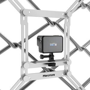 meromore fence mount – action camera aluminum fence mount for gopro, iphone, phones, digital camera, ideal backstop camera fence clip for recording baseball, softball, football games
