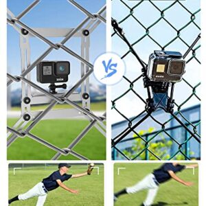 Meromore Fence Mount - Action Camera Aluminum Fence Mount for GoPro, iPhone, Phones, Digital Camera, Ideal Backstop Camera Fence Clip for Recording Baseball, Softball, Football Games