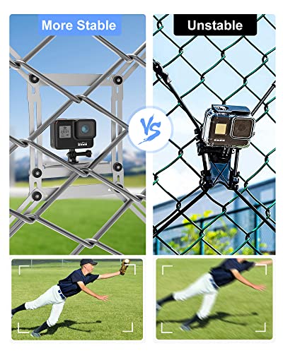 Meromore Fence Mount - Action Camera Aluminum Fence Mount for GoPro, iPhone, Phones, Digital Camera, Ideal Backstop Camera Fence Clip for Recording Baseball, Softball, Football Games