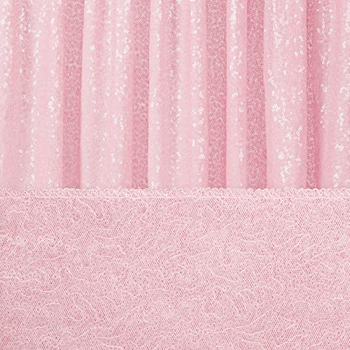 Pink Sequin Backdrop 2 Panels 2FTx8FT Birthday Party Backdrop Curtains Glitter Baby Shower Backdrop Pink Backdrop