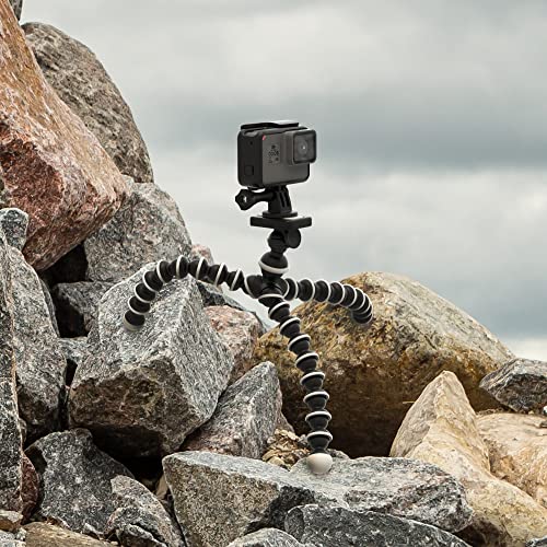 Digicharge 10‘’ Octopus Flexible Tripod Camera + Action Cam Mount Stand, Compatible with GoPro Hero11 Hero10 Max Hero 11 Mini 10 9 8 7 Fusion Akaso Brave Apeman Fitfort Davola Dragon Touch Jeemak Cam