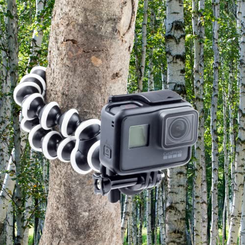 Digicharge 10‘’ Octopus Flexible Tripod Camera + Action Cam Mount Stand, Compatible with GoPro Hero11 Hero10 Max Hero 11 Mini 10 9 8 7 Fusion Akaso Brave Apeman Fitfort Davola Dragon Touch Jeemak Cam