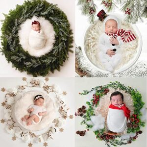 4PC Newborn Photo Props Baby Photography Basket Pictures Infant Posing Props, 1 Photo Donut, 3 Posing Pillows(Fits 0-3 Month)