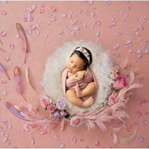 4PC Newborn Photo Props Baby Photography Basket Pictures Infant Posing Props, 1 Photo Donut, 3 Posing Pillows(Fits 0-3 Month)