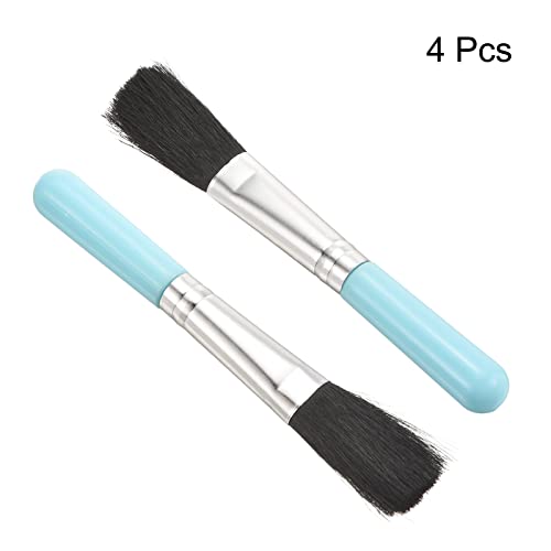 PATIKIL Succulent Cleaning Brush 4Pack 125mm Black Gardening Tools Plant Brush for Garden Blue Handle